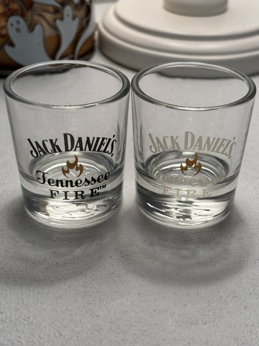Jack Daniel’s Tennessee Fire Clear‎ Shot Glasses~ Set of 2
